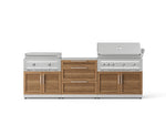 NewAge Outdoor Kitchens Stainless Steel Louvered Doors 6-Piece Cabinet Set with 3 Drawer, Grill Cabinet, Platinum Griddle, Grill and Countertop-75175-Garage Giant 