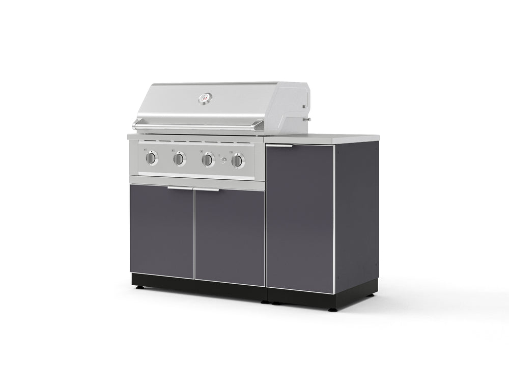NewAge Outdoor Kitchens Outdoor Grill Island Aluminum 4-Piece Cabinet Set with 1 Door, Grill Cabinet, Performance Grill and Countertop | 73876