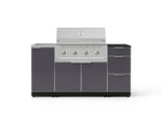 NewAge Outdoor Kitchens Outdoor Grill Island Aluminum 5-Piece Cabinet Set with Sink, 3 Drawer, Grill Cabinet, Performance Grill and Stainless Steel Countertop - (Natural Gas) 