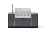 NewAge Outdoor Kitchens Outdoor Grill Island Aluminum 5-Piece Cabinet Set with Sink, 1 Door, Grill Cabinet, Performance Grill and Stainless Steel Countertop-75296-Garage Giant 