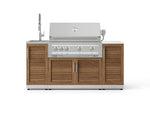 NewAge Outdoor Kitchens Outdoor Grill Island Stainless-Steel 5-Piece Cabinet Set with Sink, 1 Door, Grill Cabinet, Platinum Grill and Stainless Steel Countertop - (Natural Gas) 