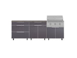 NewAge Outdoor Kitchens Aluminum 5-Piece Cabinet Set With Casters and 3 Drawer, Bar, Grill Cabinet, Performance Grill, Countertop-72603-Garage Giant 