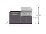 NewAge Outdoor Kitchens Aluminum 4-Piece Cabinet Set with Bar, Grill Cabinet, Platinum Grill, and Countertop-71688-Garage Giant 