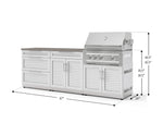 NewAge Outdoor Kitchens Stainless-Steel 5-Piece Cabinet Set with with 3-Drawer, Bar, Grill Cabinet, Platinum Grill and Countertop-73369-Garage Giant 