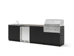 NewAge Outdoor Kitchens Stainless Steel 6-Piece Cabinet Set with Sink, Bar, Grill Cabinet, Performance Grill, Countertop and Stainless Steel Door Fridge-73806-Garage Giant 
