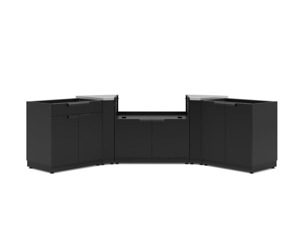 NewAge Outdoor Kitchens Stainless Steel 5-Piece Cabinet Set with 2-Door, Bar, Grill and Corner Cabinets-67643-Garage Giant