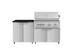 NewAge Outdoor Kitchens Stainless Steel 4-Piece Cabinet Set with Caster and 2 Door, Grill Cabinet, Platinum Grill, Countertop-72461-Garage Giant 