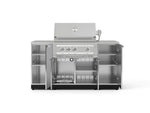 NewAge Outdoor Kitchens Outdoor Grill Island Stainless-Steel 6-Piece Cabinet Set with 1 Door, Grill Cabinet, Platinum Grill and Countertops 