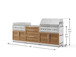 NewAge Outdoor Kitchens Stainless Steel Louvered Doors 6-Piece Cabinet Set with 3 Drawer, Grill Cabinet, Platinum Griddle, Grill and Countertop-75151-Garage Giant 