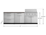 NewAge Outdoor Kitchens Stainless-Steel 5-Piece Cabinet Set with 3 Drawer, 2-Door with Drawer, Performance Grill, Grill Cabinet and Countertop-71330-Garage Giant 