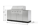 NewAge Outdoor Kitchens Outdoor Grill Island Stainless-Steel 5-Piece Cabinet Set with Sink, 1 Door, Grill Cabinet, Performance Grill and Stainless Steel Countertop - (Liquid Propane) 
