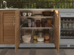 NewAge Outdoor Kitchens Stainless-Steel Louvered Doors 6-Piece Cabinet Set with Base, Grill Cabinet, Platinum Griddle and Countertop-74979-Garage Giant 