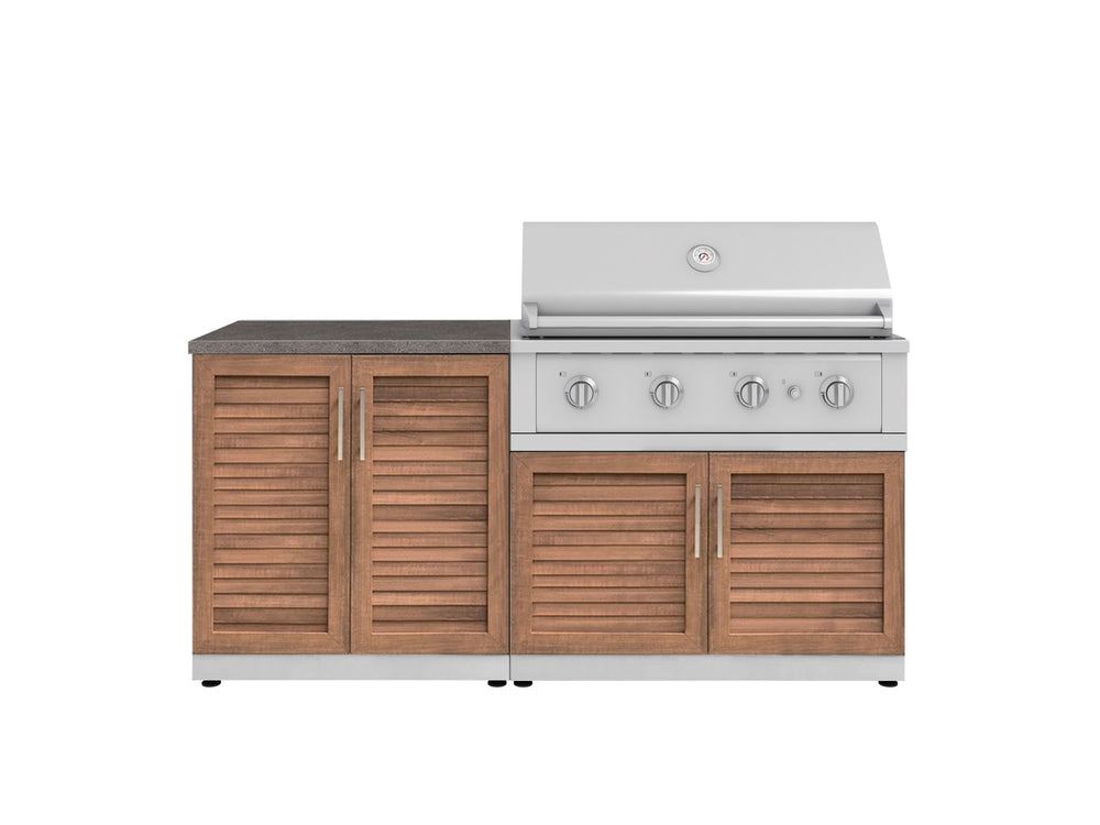 NewAge Outdoor Kitchens Stainless Steel 4-Piece Cabinet Set with 2 Door, Grill Cabinet, Performance Grill and Countertop-71816-Garage Giant