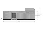 NewAge Outdoor Kitchens Stainless Steel 7-Piece Cabinet Set with 3-Drawer, Bar, Grill Cabinet, Platinum Grill, Countertops and Fridge-66590-Garage Giant 