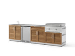 NewAge Outdoor Kitchens Stainless Stee Louvered Door 6-Piece Cabinet Set with Sink, Bar, Grill Cabinet, Platinum Griddle, Countertop and Stainless Steel Door Fridge-75120-Garage Giant 