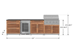 NewAge Outdoor Kitchens Stainless Steel 7-Piece Cabinet Set with 3-Drawer, Bar, Grill Cabinet, Performance Grill, Countertop, and Fridge-71890-Garage Giant 