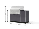 NewAge Outdoor Kitchens Outdoor Grill Island Aluminum 4-Piece Cabinet Set with 1 Door, Grill Cabinet, Performance Grill and Countertop - (Liquid Propane) 