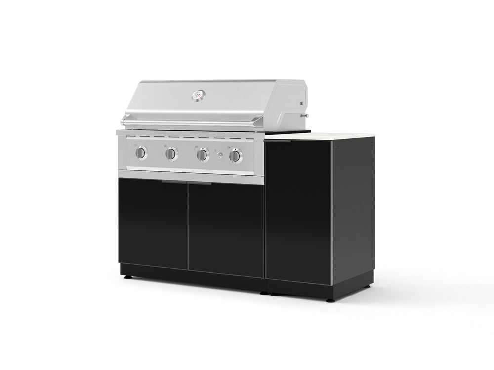 NewAge Outdoor Kitchens Outdoor Grill Island Aluminum 4-Piece Cabinet Set with 1 Door, Grill Cabinet, Performance Grill and Countertop - (Natural Gas) | Garage Giant