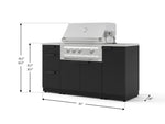 NewAge Outdoor Kitchens Outdoor Grill Island Stainless-Steel 6-Piece Cabinet Set with 1 Door, 3 Drawer, Grill Cabinet, Platinum Grill and Countertops 