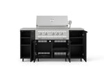 NewAge Outdoor Kitchens Outdoor Grill Island Stainless-Steel 6-Piece Cabinet Set with Casters and 1 Door, Grill Cabinet, Platinum Grill, Countertops 