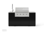 NewAge Outdoor Kitchens Outdoor Grill Island Aluminum 5-Piece Cabinet Set with Sink, 1 Door, Grill Cabinet, Performance Grill and Stainless Steel Countertop-70873-Garage Giant 