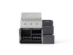 NewAge Outdoor Kitchens Outdoor Grill Island Aluminum 4-Piece Cabinet Set with 3-Drawer, Grill Cabinet, Performance Grill and Countertop - (Natural Gas) 