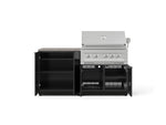 NewAge Outdoor Kitchens Aluminum 4-Piece Cabinet Set with Base, Grill Cabinet, Platinum Grill, and Countertop-73490-Garage Giant 