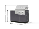 NewAge Outdoor Kitchens Outdoor Grill Island Aluminum 3-Piece Cabinet Set with Sink, Grill Cabinet and Platinum Grill-73950-Garage Giant 