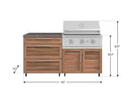 NewAge Outdoor Kitchens Stainless Steel 4-Piece Cabinet Set with Casters and 3 Drawer, Grill Cabinet, Performance Grill, Countertop-72186-Garage Giant 