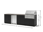 NewAge Outdoor Kitchens Stainless Steel 7-Piece Cabinet Set with 3-Drawer, Bar, Grill Cabinet, Platinum Grill, Countertop, and Stainless Steel Door Fridge-73668-Garage Giant 