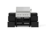 NewAge Outdoor Kitchens Outdoor Grill Island Stainless-Steel 6-Piece Cabinet Set with Casters 3 Drawers, Grill Cabinet, Platinum Grill, Countertops 