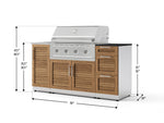 NewAge Outdoor Kitchens Outdoor Grill Island Stainless-Steel Louvered Doors 5-Piece Cabinet Set with Sink, 3 Drawer, Grill Cabinet, Performance Grill and Stainless Steel Countertop - (Natural Gas) 