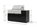 NewAge Outdoor Kitchens Outdoor Grill Island Aluminum 6-Piece Cabinet Set with 3-Drawer, Grill Cabinet, Platinum Grill, Dual Side Burner and Dekton in Aeris Countertop - (Natural Gas) 