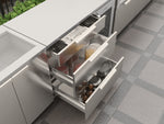 NewAge Outdoor Kitchens Stainless-Steel 4-Piece Cabinet Set with 3 Drawer, Grill Cabinet, Platinum Griddle and Countertop-75144-Garage Giant 