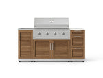 NewAge Outdoor Kitchens Outdoor Grill Island Stainless-Steel Louvered Doors 5-Piece Cabinet Set with Sink, 3 Drawer, Grill Cabinet, Performance Grill and Stainless Steel Countertop - (Liquid Propane) 