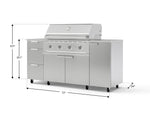 NewAge Outdoor Kitchens Outdoor Grill Island Stainless-Steel 6-Piece Cabinet Set with Casters 1 Door, 3 Drawer, Grill Cabinet, Performance Grill, Countertops-74916-Garage Giant 