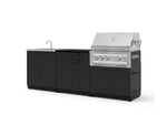 NewAge Outdoor Kitchens Stainless-Steel 5-Piece Cabinet Set with Bar, Sink, Grill Cabinet, Platinum Grill, and Countertop-73390-Garage Giant 