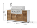 NewAge Outdoor Kitchens Outdoor Grill Island Stainless-Steel Louvered Doors 5-Piece Cabinet Set with Sink, 1 Door, Grill Cabinet, Performance Grill and Stainless Steel Countertop-75392-Garage Giant 