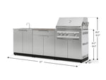 NewAge Outdoor Kitchens Stainless-Steel 5-Piece Cabinet Set with Bar, Sink, Grill Cabinet, Platinum Grill, and Countertop-71288-Garage Giant 