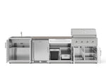 NewAge Outdoor Kitchens Stainless Steel 6-Piece Cabinet Set with Sink, Bar, Grill Cabinet, Performance Grill, Countertop and Stainless Steel Door Fridge-73831-Garage Giant 