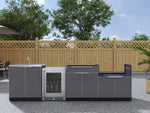 NewAge Outdoor Kitchens Aluminum 4-Piece Cabinet Set with Sink, Bar, Grill Cabinet and Fridge-66322-Garage Giant 