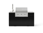 NewAge Outdoor Kitchens Outdoor Grill Island Aluminum 5-Piece Cabinet Set with Sink, 3 Drawer, Grill Cabinet, Performance Grill and Stainless Steel Countertop 