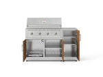 NewAge Outdoor Kitchens Outdoor Grill Island Stainless-Steel Louvered Doors 4-Piece Cabinet Set with 1 Door, Grill Cabinet, Performance Grill and Countertop-73901-Garage Giant 