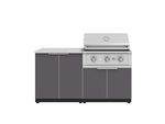 NewAge Outdoor Kitchens Aluminum 4-Piece Cabinet Set with 2 Door, Grill Cabinet, Performance Grill and Countertop-67267-Garage Giant 