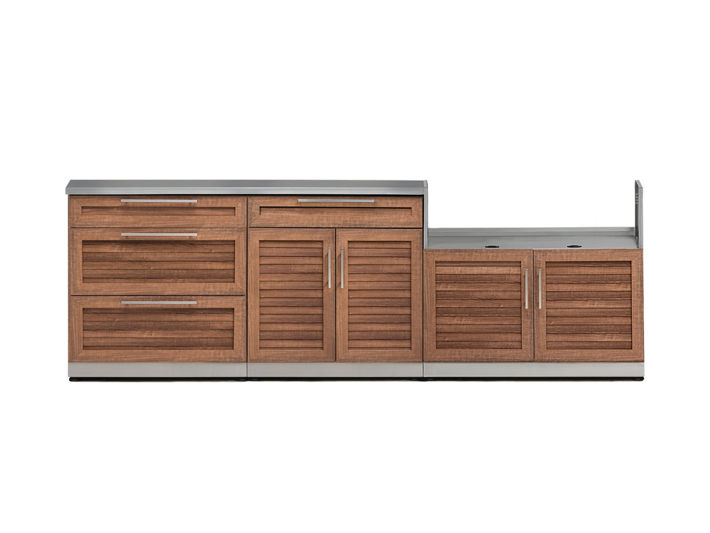 NewAge Outdoor Kitchens 4-Piece Cabinet Set in Grove with Countertops 65706 Costco CA-65706-Garage Giant
