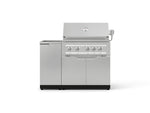 NewAge Outdoor Kitchens Outdoor Grill Island Stainless-Steel 3-Piece Cabinet Set with Sink, Grill Cabinet and Platinum Grill-73966-Garage Giant 