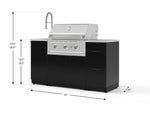 NewAge Outdoor Kitchens Outdoor Grill Island Aluminum 5-Piece Cabinet Set with Sink, 3 Drawer, Grill Cabinet, Performance Grill and Stainless Steel Countertop 
