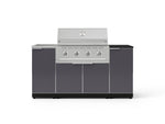 NewAge Outdoor Kitchens Outdoor Grill Island Aluminum 5-Piece Cabinet Set with Sink, 1 Door, Grill Cabinet, Performance Grill and Stainless Steel Countertop - (Natural Gas) 