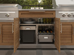 NewAge Outdoor Kitchens Stainless Steel Louvered Doors 6-Piece Cabinet Set with 3 Drawer, Grill Cabinet, Platinum Griddle, Grill and Countertop-75150-Garage Giant 