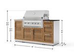 NewAge Outdoor Kitchens Outdoor Grill Island Stainless-Steel Louvered 5-Piece Cabinet Set with Sink, 3 Drawer, Grill Cabinet, Platinum Grill and Stainless Steel Countertop - (Liquid Propane) 